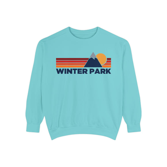 Winter Park, Colorado Mountain Stripes Sweatshirt | Comfort Colors - 100% Cotton