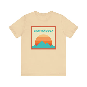 Buy soft-cream Retro Chattanooga, Tennessee T-Shirt, Mountain Sun Tee, Unisex Graphic Shirt, Vintage Chattanooga, Tennessee Top, Outdoor Adventure Clothing