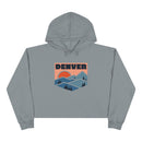 Women's Denver, Colorado Crop Hoodie - Premium Mountain Crop Sweatshirt-3