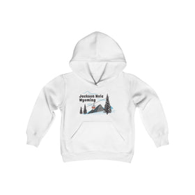 Retro Jackson Hole, Wyoming Youth Hoodie - Mountain Jackson Hole, Wyoming Kids Sweatshirt, Cute Jackson Hole, Wyoming Children's Pullover