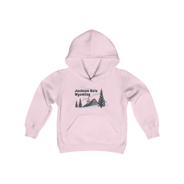 Retro Jackson Hole, Wyoming Youth Hoodie - Mountain Jackson Hole, Wyoming Kids Sweatshirt, Cute Jackson Hole, Wyoming Children's Pullover - 0