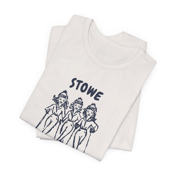 Stowe, Vermont Ski Babes T‑Shirt — Retro Skiing Graphic Tee