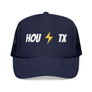 Houston, Texas Retro Trucker Hat - Lightning Foam Cap-2