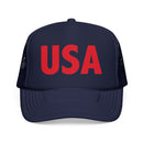 USA logo Foam Trucker Hat | Patriotic mesh cap-1