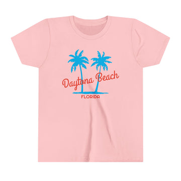 Buy pink Daytona Beach, Florida Youth Shirt - Retro Palm Tree Daytona Beach Kid's T-Shirt