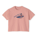 Santa Cruz, California Surfer Girl Tee | 100% Cotton Women's Boxy Tee-2