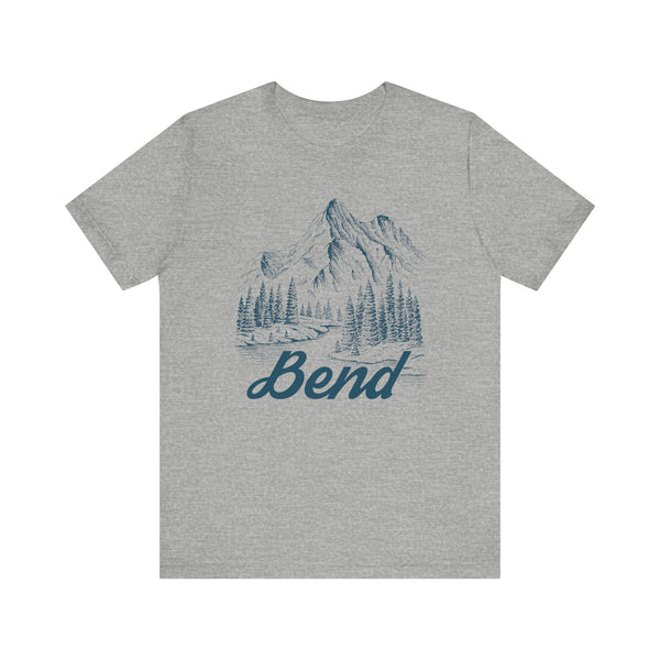 Bend, Oregon Graphic Tee - Mountain Illustration Bend T Shirt