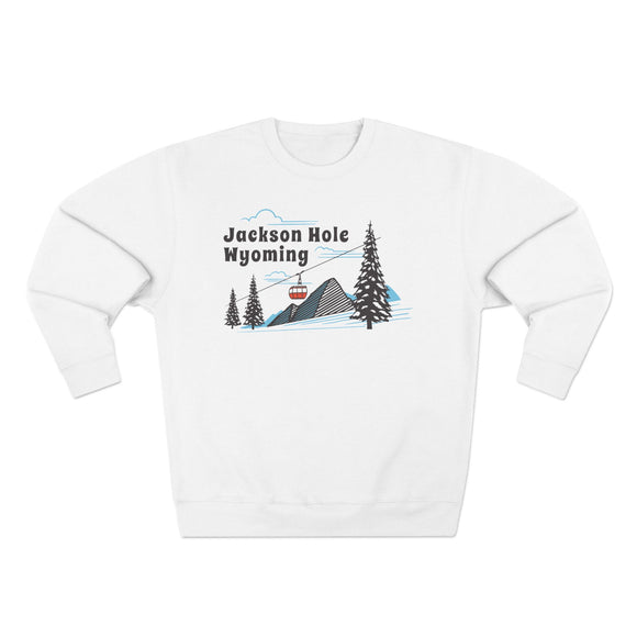 Premium Jackson Hole, Wyoming Sweatshirt Unisex Crewneck, Premium Sweatshirt, Crewneck Jumper, Ski Resort Apparel