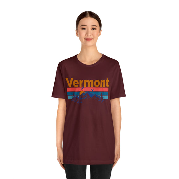 Vermont T-Shirt - Mountain Sunset Unisex Vermont Shirt