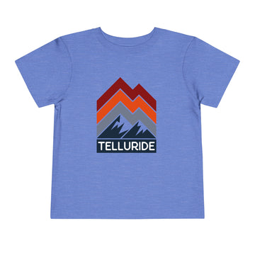 Buy heather-columbia-blue Telluride, Colorado Toddler T-Shirt - Retro Palm Tree Toddler Telluride Shirt