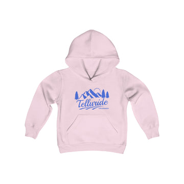 Retro Telluride, Colorado Youth Hoodie - Mountain Telluride, Colorado Kids Sweatshirt, Cute Telluride, Colorado Children's Pullover - 0