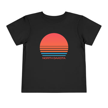 Buy black North Dakota Toddler T-Shirt - Retro 80s Unisex Toddler North Dakota Shirt