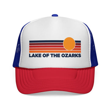 Lake of the Ozarks, Missouri Retro Sun Trucker Hat - Vintage Style Lake of the Ozarks Cap