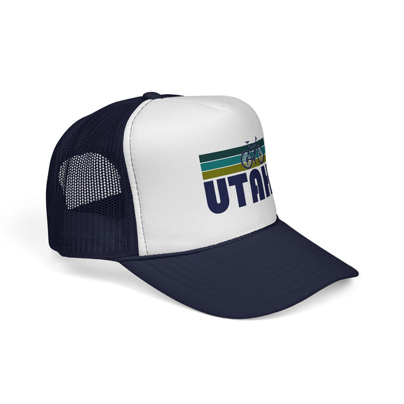 Utah Retro Bike Trucker Hat - Vintage Style Utah Cap