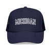 Kids Michigan Trucker Hat Vintage College Foam Mesh on white background