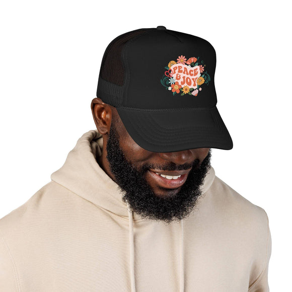 Kids Peace and Joy Trucker Hat Boho - Youth Snapback Cap