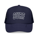 Kids Surf Trucker Hat - Youth Snapback Cap on white background