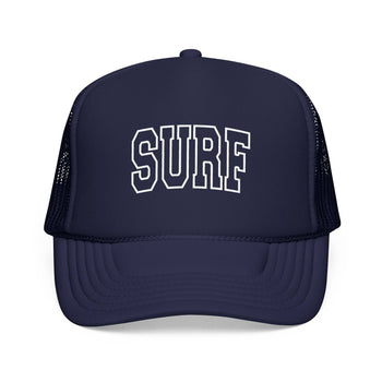 Kids Surf Trucker Hat - Youth Snapback Cap on white background