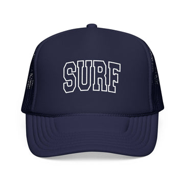 Kids Surf Trucker Hat - Youth Snapback Cap on white background