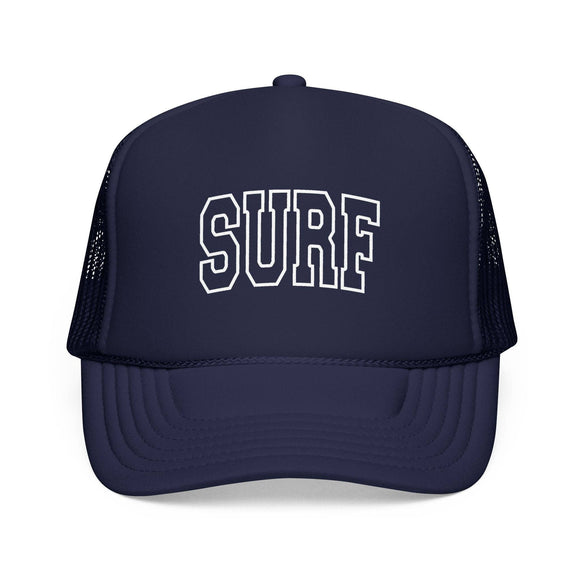 Kids Surf Trucker Hat - Youth Snapback Cap on white background