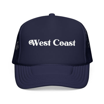 Kids West Coast Trucker Hat - Youth Snapback Cap on white background