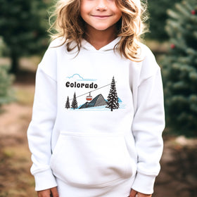 Retro Colorado Youth Hoodie - Mountain Colorado Kids Sweatshirt, Cute Colorado Children's Pullover, Vintage Youth Heavy Blend Hoody, Child's