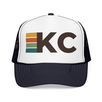 Buy navy-white-navy Kansas City, Missouri Trucker Hat - KC retro cap
