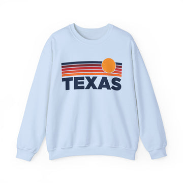 Buy light-blue Texas Sweatshirt Retro Sun Unisex - Vintage Texas Inspired Warm Pullover Jumper