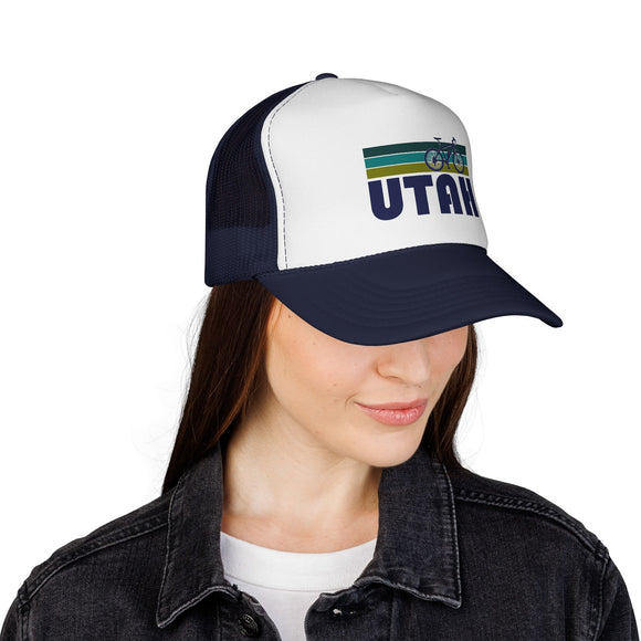 Utah Retro Bike Trucker Hat - Vintage Style Utah Cap
