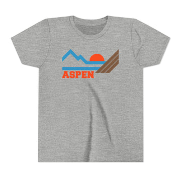 Buy athletic-heather Aspen, Colorado Youth Graphic Tee - Kids Aspen T Shirt