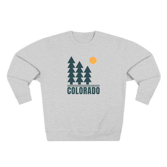 Premium Colorado Pine Tree Graphic Sweatshirt — Retro Nature Crewneck