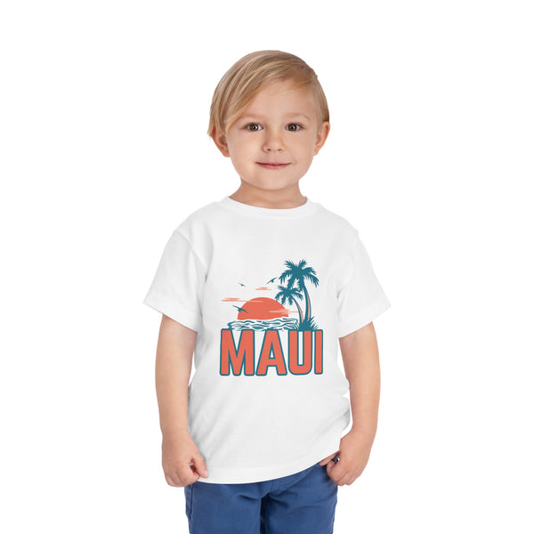 Maui, Hawaii Toddler T-Shirt - Retro Palm Tree Toddler Maui Shirt