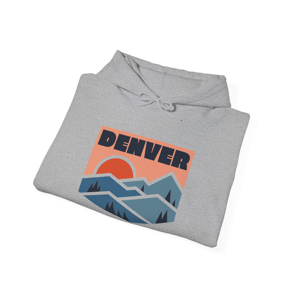 Denver, Colorado Hoodie - Unisex Mountain Denver Hoodie Graphic Sweatshirt