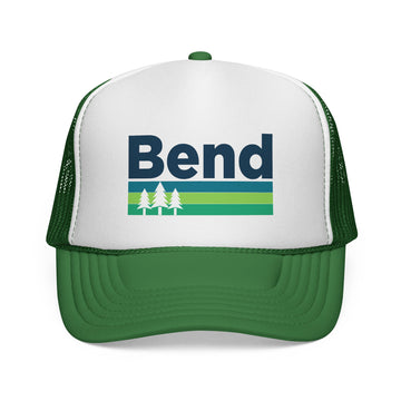 Bend, Oregon Retro Trees Trucker Hat - Vintage Style Bend Cap - 0
