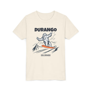 Durango, Colorado Yeti Snowboard Youth Tee - Kids Skiing Shirt