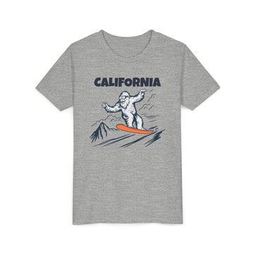 Buy athletic-heather California Yeti Snowboard Youth Tee - Kids Skiing Shirt