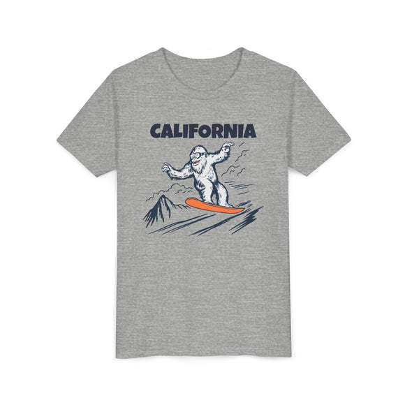 California Yeti Snowboard Youth Tee - Kids Skiing Shirt