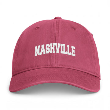 Buy crimson Nashville, Tennessee Washed Baseball Cap - Vintage Coastal Comfort Colors