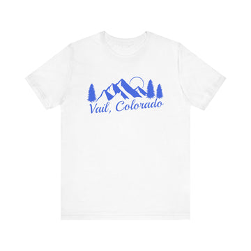 Buy white Vail, Colorado T-Shirt - Retro Mountain Unisex Vail Shirt - Pine Mountain Script