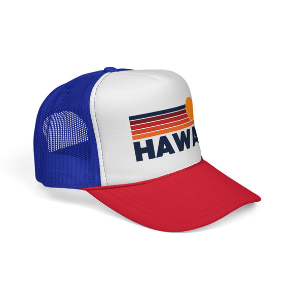 Hawaii Retro Sun Trucker Hat - Vintage Style Hawaii Cap