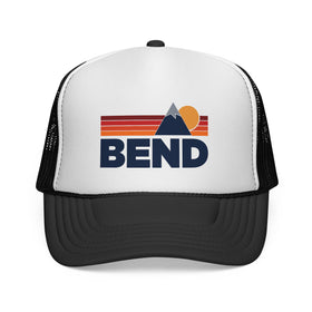 Bend, Oregon Retro Mountains Trucker Hat - Vintage Style Bend Cap - 0