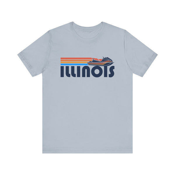 Illinois T Shirt - Retro Jetski PWC Graphic Illinois Tee