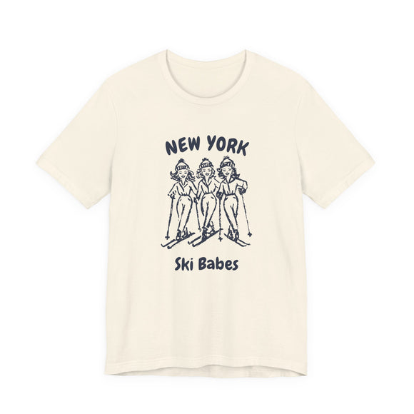 New York Ski Babes T‑Shirt — Retro Skiing Graphic Tee