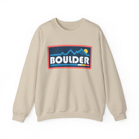 Boulder, Colorado Sweatshirt - Mountain Graphic Crewneck