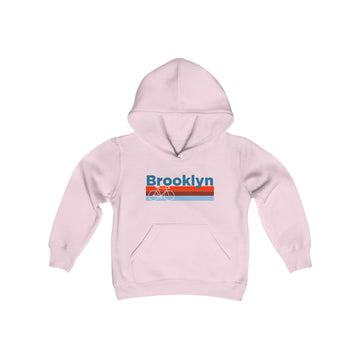Buy light-pink Brooklyn, New York Youth Hoodie - Retro Bike