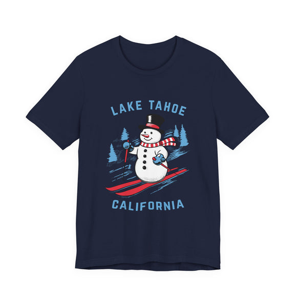 Lake Tahoe, California T Shirt - Ski Snowman Graphic Tee