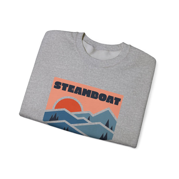 Steamboat, Colorado Sweatshirt Retro Mountains, Steamboat Unisex Graphic Crewneck