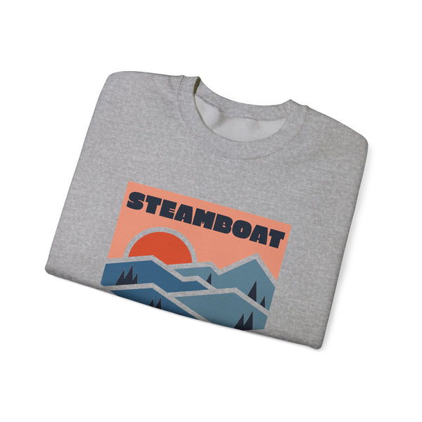 Steamboat, Colorado Sweatshirt Retro Mountains, Steamboat Unisex Graphic Crewneck