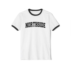 Buy white-black Northside Cotton Ringer Graphic Tee - Unisex Northside T Shirt, Vintage Style Tee, Men's/Women's Tee