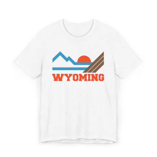Wyoming Retro Mountains Sunset T-Shirt | Vintage Wyoming Tee